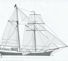 Topzeilschoener Fortuna tekening